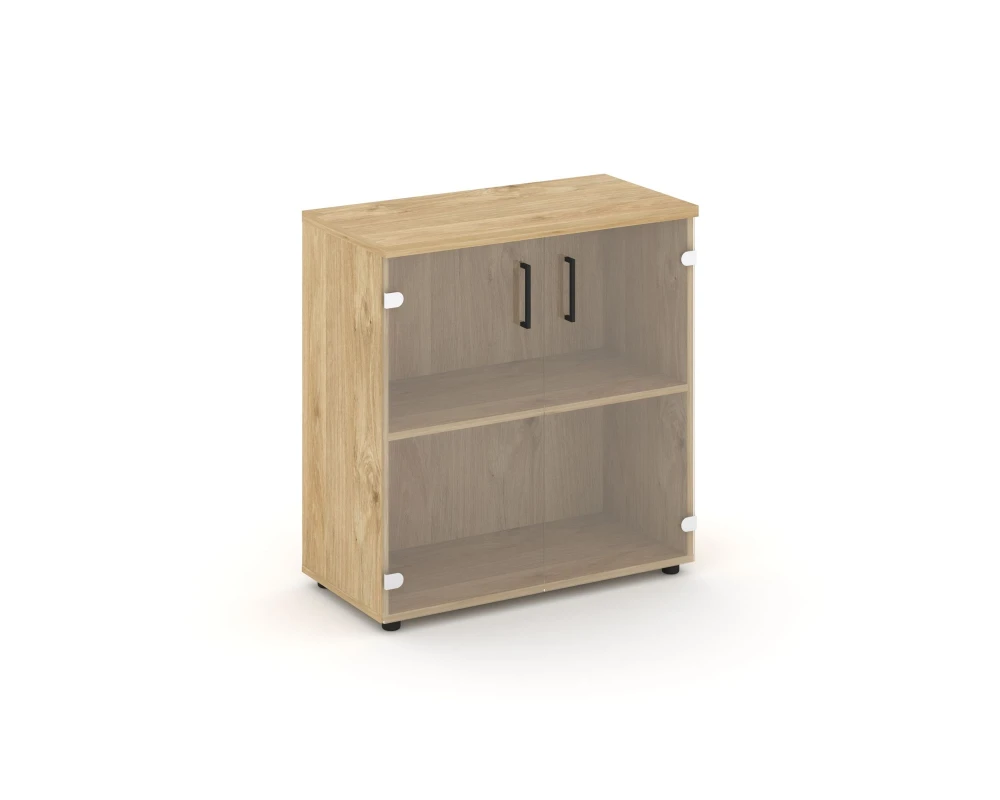 Шкаф низкий широкий прозр. стекло 796x400x833 зад. стенка HDF Стайл Проджект / Style Project