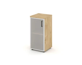 Шкаф низкий узкий левый мат. стекло 400x400x833 Стайл Проджект / Style Project images
