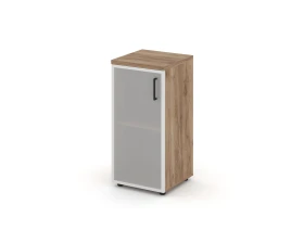 Шкаф низкий узкий левый мат. стекло 400x400x833 зад. стенка HDF Стайл Проджект / Style Project images