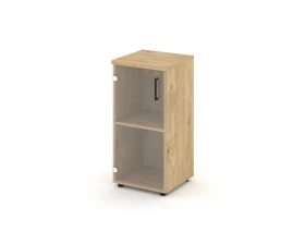 Шкаф низкий узкий левый прозр. стекло 400x400x833 Стайл Проджект / Style Project images