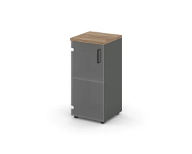 Шкаф низкий узкий левый прозр. стекло 400x400x833 Стайл Проджект / Style Project images