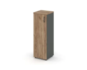 Шкаф средний узкий левый закрытый 400x400x1203 зад. стенка HDF Стайл Проджект / Style Project images
