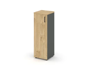 Шкаф средний узкий левый закрытый 400x400x1203 зад. стенка HDF Стайл Проджект / Style Project images
