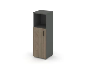 Шкаф средний узкий левый закрытый с нишей 400x400x1203 зад. стенка HDF Стайл Проджект / Style Project images