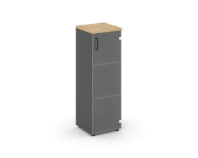 Шкаф средний узкий правый прозр. стекло 400x400x1203 Стайл Проджект / Style Project images