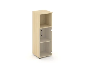 Шкаф средний узкий правый прозр. стекло с нишей 400x400x1203 Стайл Проджект / Style Project images