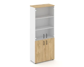 Шкаф высокий широкий комби прозр. стекло 796x400x1982 Стайл Проджект / Style Project images