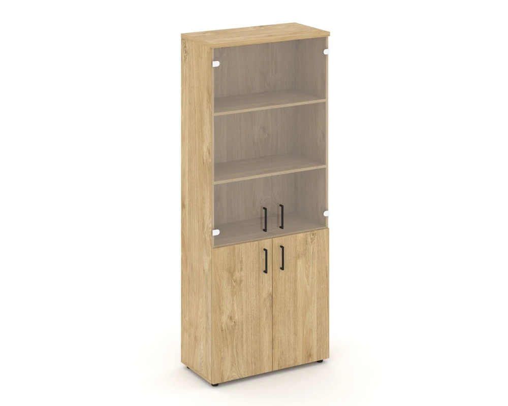 Шкаф высокий широкий комби прозр. стекло 796x400x1982 Стайл Проджект / Style Project