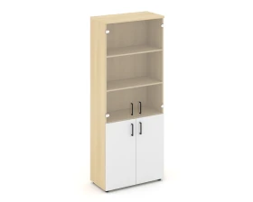 Шкаф высокий широкий комби прозр. стекло 796x400x1982 Стайл Проджект / Style Project images