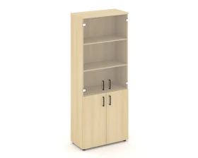 Шкаф высокий широкий комби прозр. стекло 796x400x1982 Стайл Проджект / Style Project images