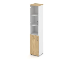 Шкаф высокий узкий с нишей прозр. стекло левый 400x400x1982 Стайл Проджект / Style Project images