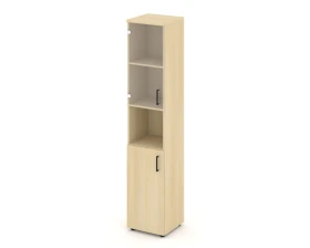 Шкаф высокий узкий с нишей прозр. стекло левый 400x400x1982 Стайл Проджект / Style Project images