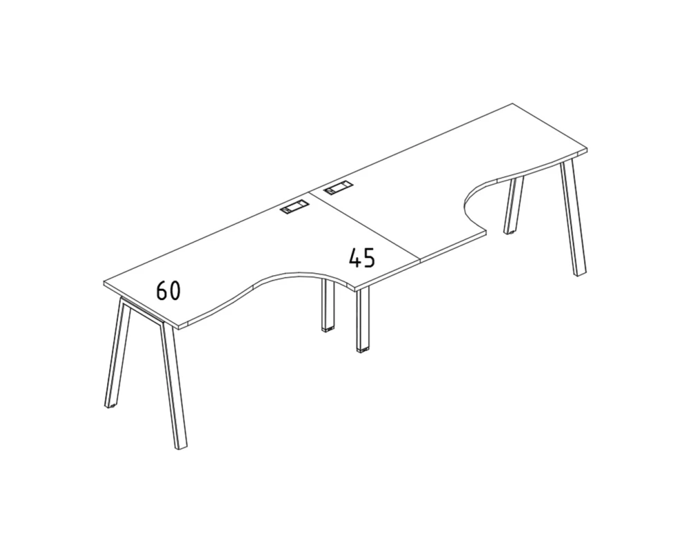 Рабочая станция металлокаркас TRE (2х160) столы Классика A4.PRO