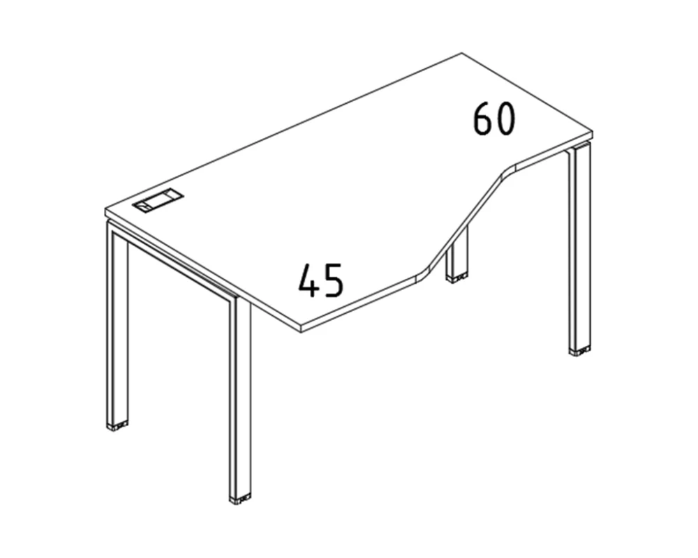Стол эргономичный левый "Техно" на металлокаркасе UNO 120x90x75 A4.PRO
