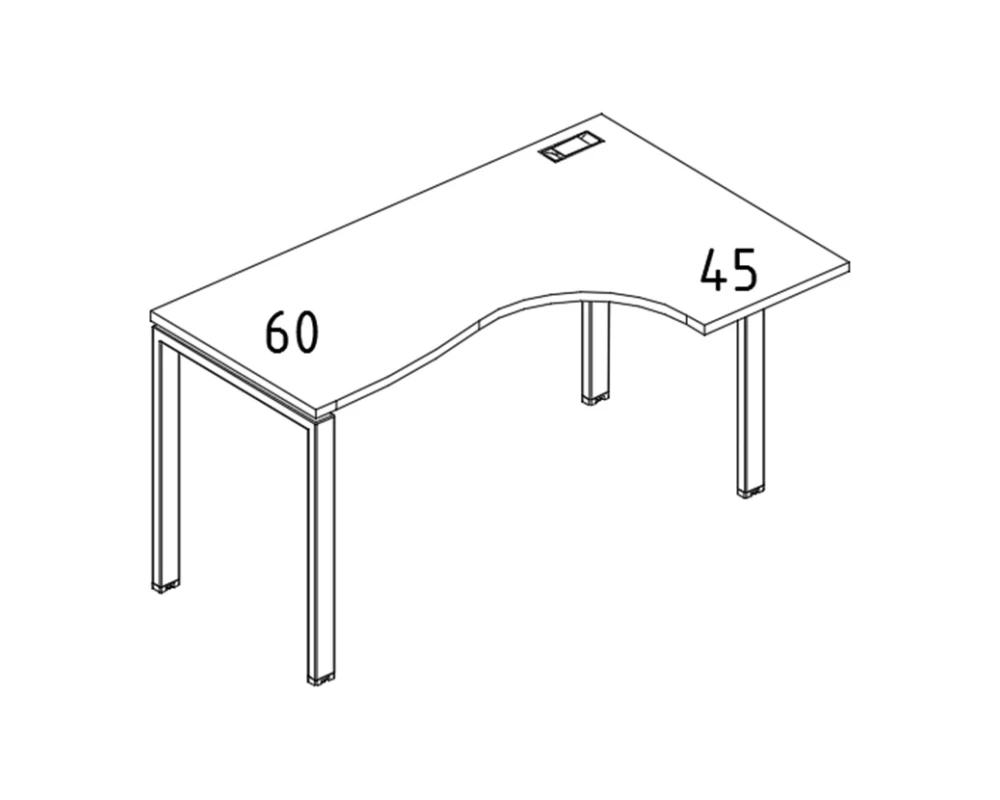Стол эргономичный правый "Классика" на металлокаркасе UNO 120x90x75 A4.PRO