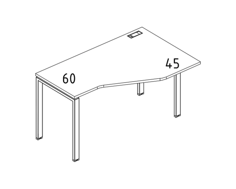 Стол эргономичный правый "Техно" на металлокаркасе UNO 120x90x75 A4.PRO