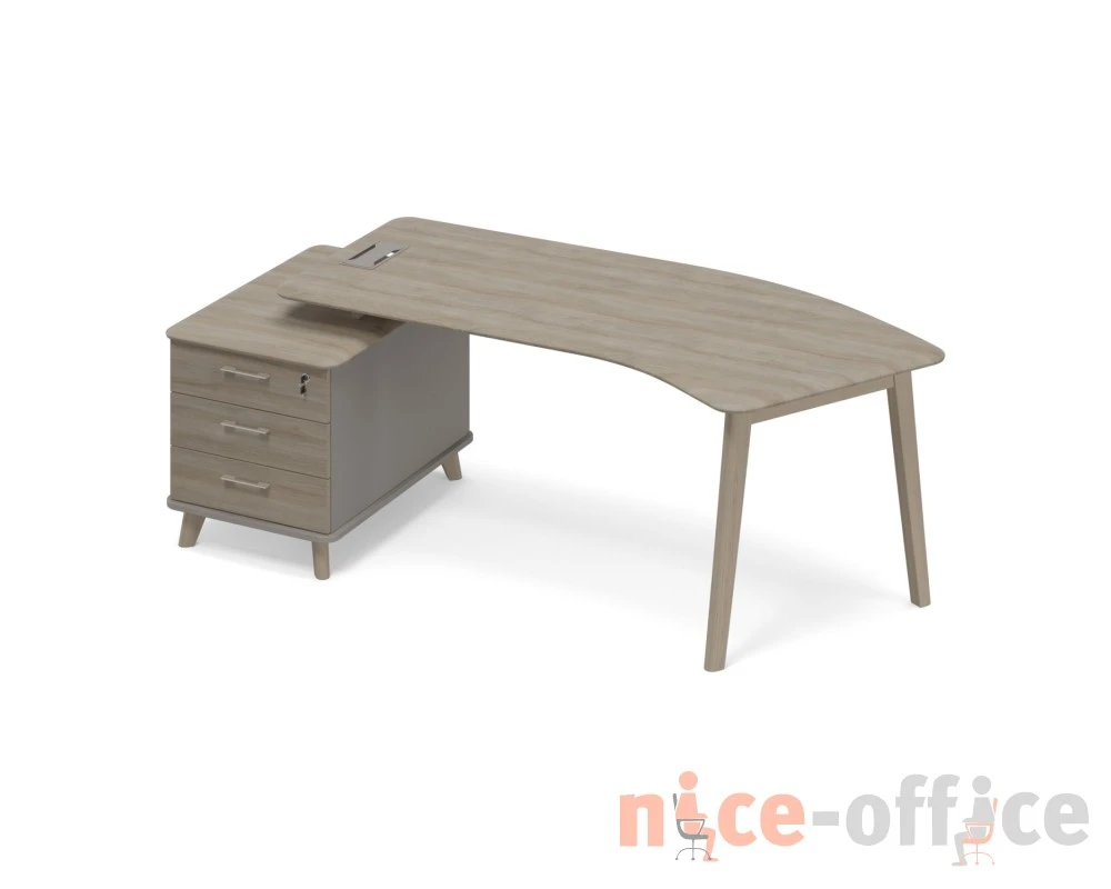 Стол эргономичный на тумбе малой левый (тип 5) WOOD Time Wood