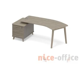 Стол эргономичный на тумбе малой левый (тип 5) WOOD Time Wood images