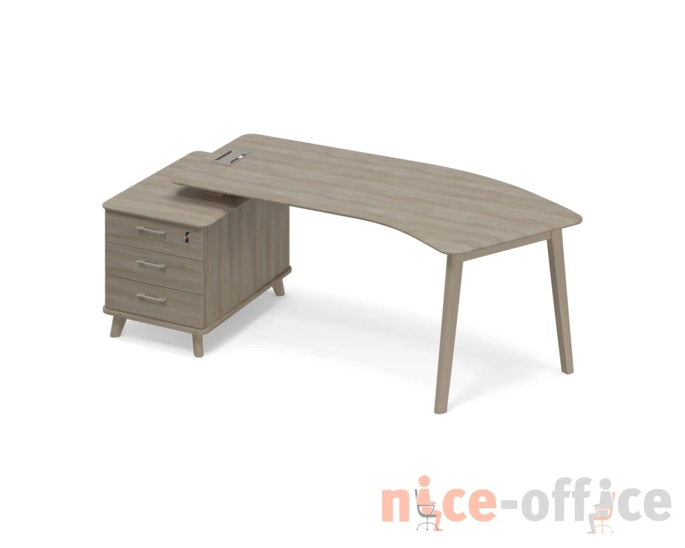 Стол эргономичный на тумбе малой левый (тип 5) WOOD Time Wood