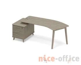 Стол эргономичный на тумбе малой левый (тип 5) WOOD Time Wood images