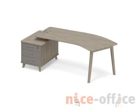 Стол эргономичный на тумбе малой левый (тип 5) WOOD Time Wood images