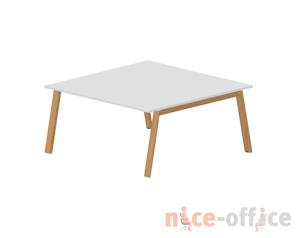 Стол bench отдельный 160х160х75 (без отверстий) Артвуд / Artwood Белый/Бук