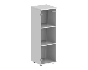 Шкаф средний 400x400x1200, 1 дверный, со стеклом задняя стенка ЛДСП Сигма / Sigma Белый images