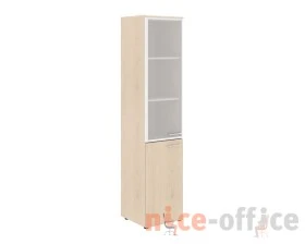 Шкаф колонка комбинированая со стеклянными дверьми в алюм. раме и топом Вейв / Wave images