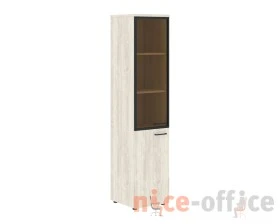 Шкаф колонка комбинированая с дверьми в алюминиевой рамке и топом Xten images